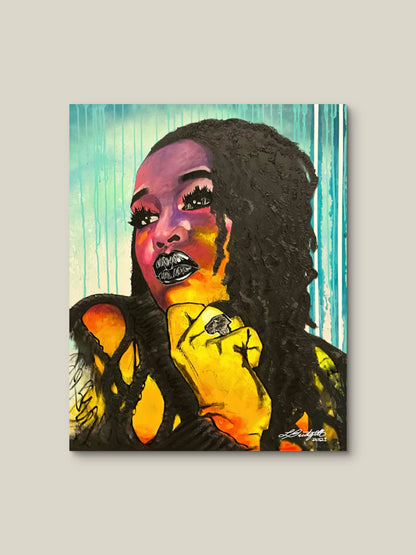 “The BEAUTY WITHIN” A Colorful Portrait of WOMAN Canvas Stretched
