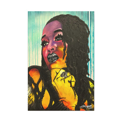 “The BEAUTY WITHIN” A Colorful Portrait of WOMAN Canvas Stretched