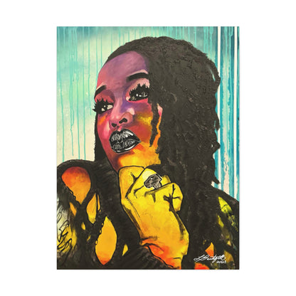 “The BEAUTY WITHIN” A Colorful Portrait of WOMAN Canvas Stretched