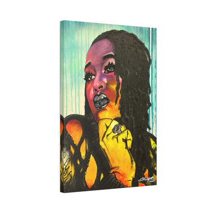 “The BEAUTY WITHIN” A Colorful Portrait of WOMAN Canvas Stretched