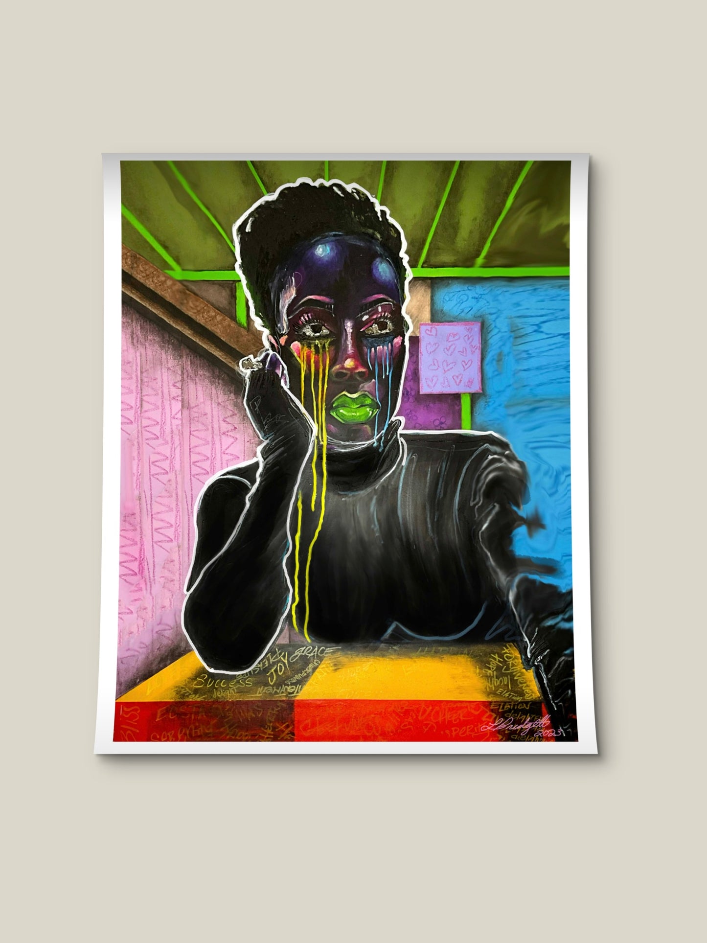 TEARS OF JOY satin poster print