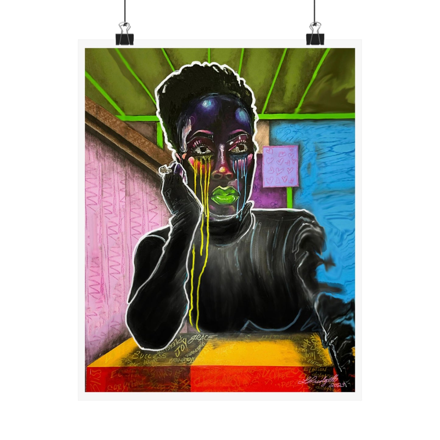TEARS OF JOY satin poster print