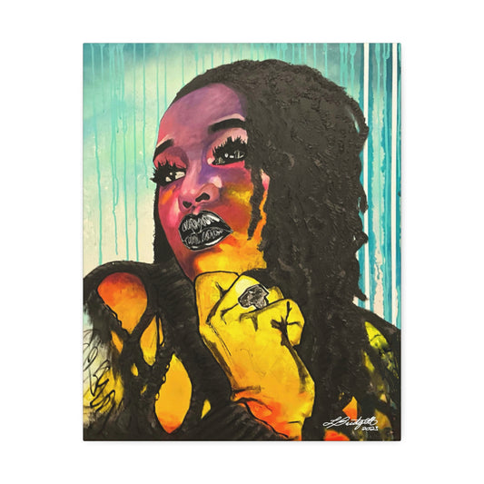 “The BEAUTY WITHIN” A Colorful Portrait of WOMAN Canvas Stretched