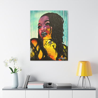 “The BEAUTY WITHIN” A Colorful Portrait of WOMAN Canvas Stretched