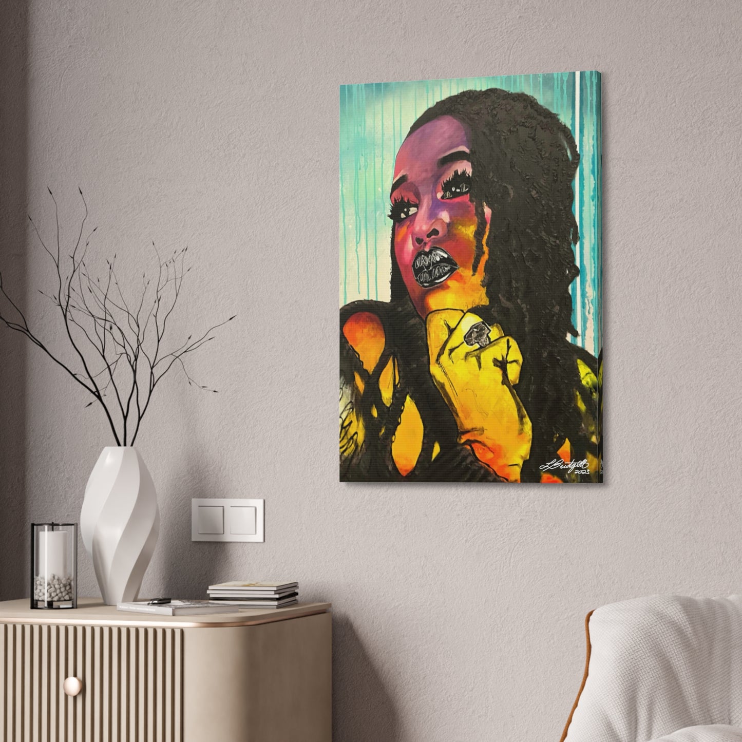 “The BEAUTY WITHIN” A Colorful Portrait of WOMAN Canvas Stretched