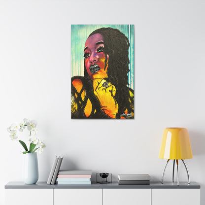 “The BEAUTY WITHIN” A Colorful Portrait of WOMAN Canvas Stretched