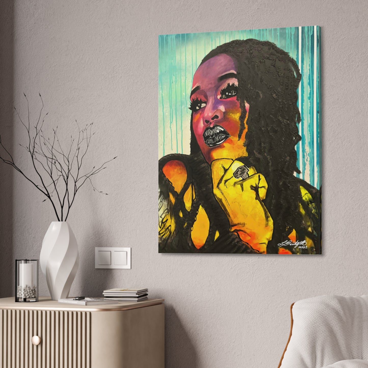 “The BEAUTY WITHIN” A Colorful Portrait of WOMAN Canvas Stretched