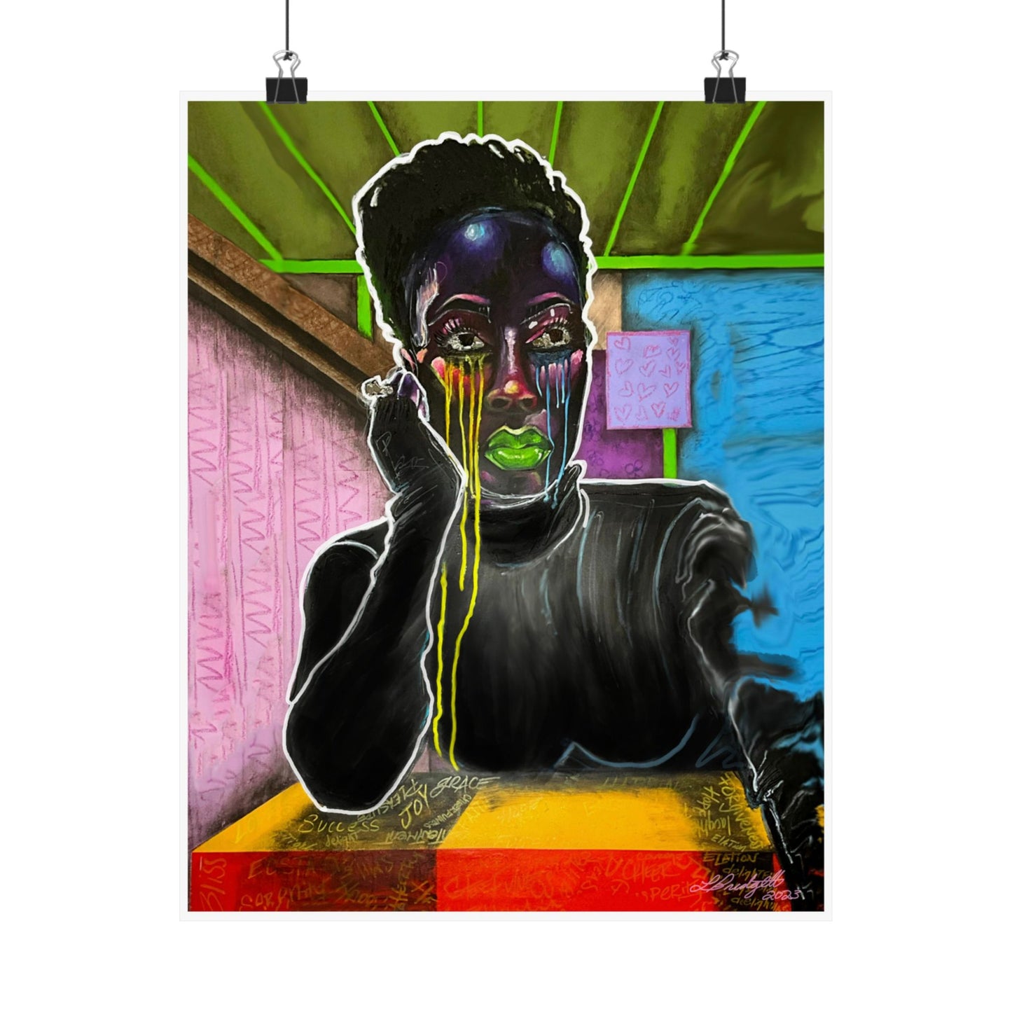 TEARS OF JOY satin poster print