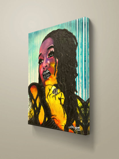 “The BEAUTY WITHIN” A Colorful Portrait of WOMAN Canvas Stretched